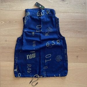 G-star Raw NWT Sleeveless mock neck top with side pockets in blue size M